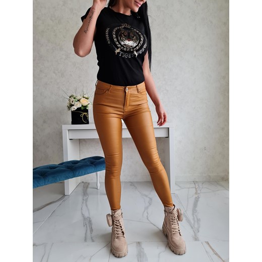 woskowane  spodnie goodies  camel ze sklepu STYLOWO w kategorii Spodnie damskie - zdjęcie 143404257