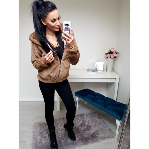 HIT SEZONU PIĘKNE CIEPŁE JESIENNO- ZIMOWE FUTERKO" LANA" ZAPINANE NA SUWAK Z Etnee M/L STYLOWO okazja