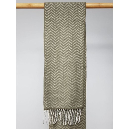 Szalik z kaszmiru i wełny merino w kolorze oliwkowym Tartan I Wełna OneSize Tartan i Wełna
