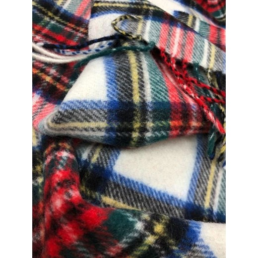 Krótki szalik z wełny jagnięcej z tartanem Dress Stewart Tartan I Wełna OneSize Tartan i Wełna