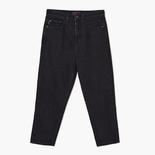 Cropp - Czarne jeansy dad fit - Czarny Cropp 28/30 Cropp