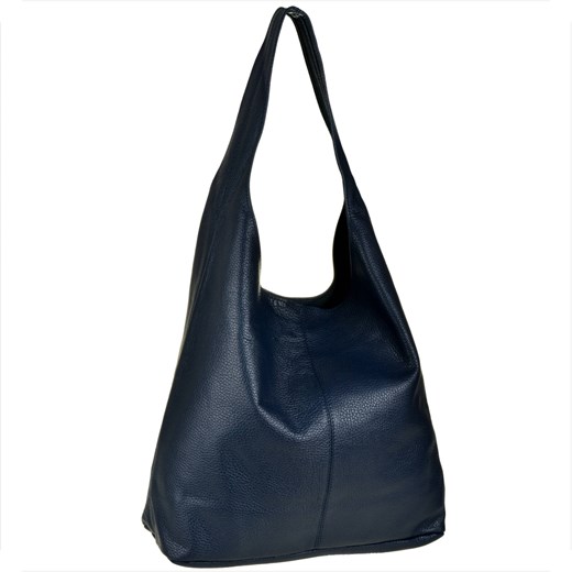 Torebka worek skórzana granat shopper ze sklepu melon.pl w kategorii Torby Shopper bag - zdjęcie 143423367