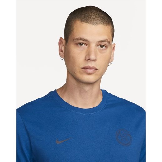 T-shirt męski niebieski Nike sportowy z krótkim rękawem 
