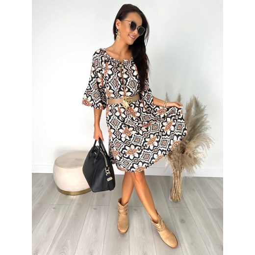 Sukienka Modnakiecka.pl midi oversize z wiskozy