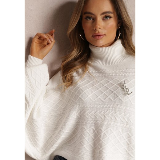 Sweter damski biały Renee z golfem