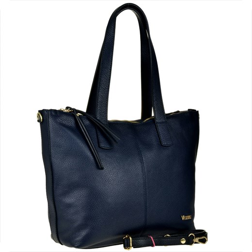 Vezze włoska torebka shopper skórzana granat ze sklepu melon.pl w kategorii Torby Shopper bag - zdjęcie 143449039