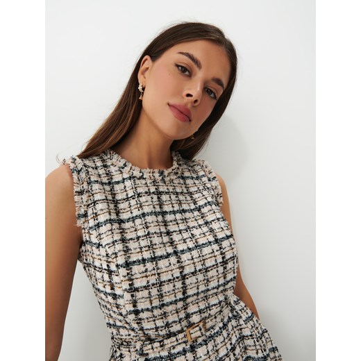 Mohito - Tweedowa sukienka - Kremowy Mohito 40 Mohito
