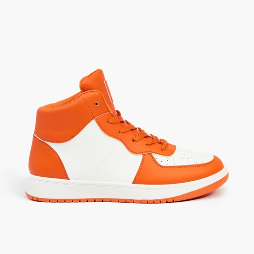 Cropp - Pomarańczowo-białe sneakersy za kostkę - Pomarańczowy Cropp 37 wyprzedaż Cropp