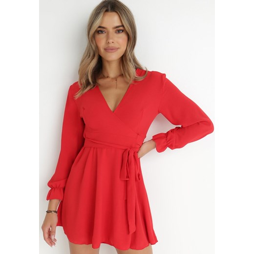 Czerwona Sukienka Dyninca ze sklepu Born2be Odzież w kategorii Sukienki - zdjęcie 143485495