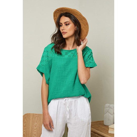 Koszulka "Elymis" w kolorze zielonym Fleur De Lin L Limango Polska promocyjna cena