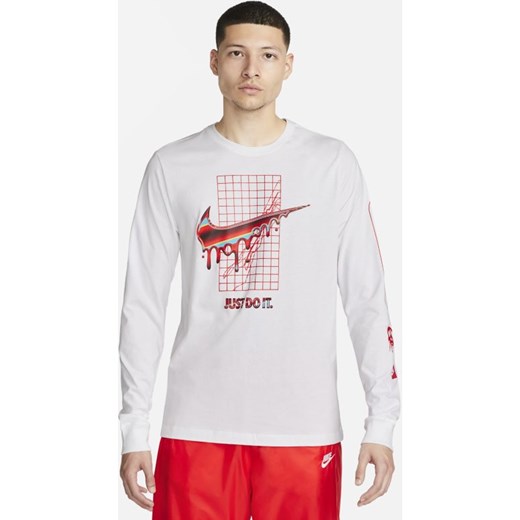 Męski T-shirt z długim rękawem Nike Sportswear - Biel Nike M Nike poland okazja