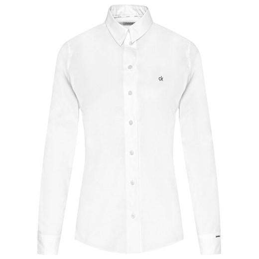 Calvin Klein Koszula K20K202020 Biały Slim Fit Calvin Klein 34 okazja MODIVO