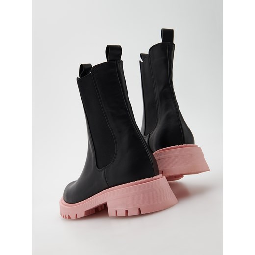 Reserved - Skórzane botki - Czarny Reserved 39 Reserved