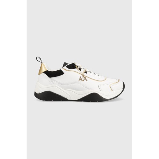 Armani Exchange sneakersy skórzane kolor biały XDX104 XV580 S037 ze sklepu ANSWEAR.com w kategorii Buty sportowe damskie - zdjęcie 143548686