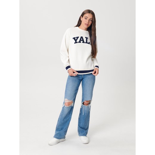 Sinsay - Bluza z napisem Yale - Kremowy Sinsay XXL Sinsay