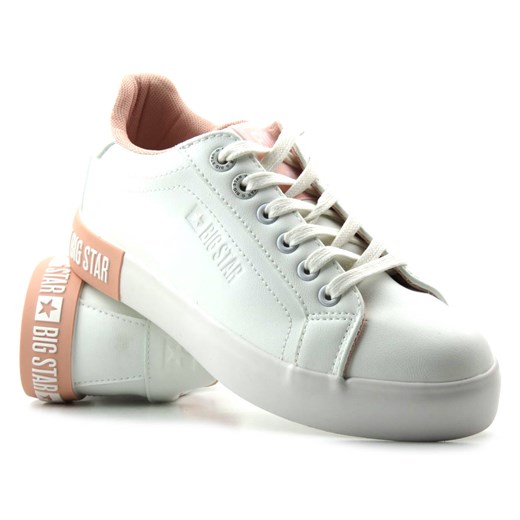 Białe sneakersy damskie z ekoskóry - BIG STAR II274033 ze sklepu ulubioneobuwie w kategorii Buty sportowe damskie - zdjęcie 143561556