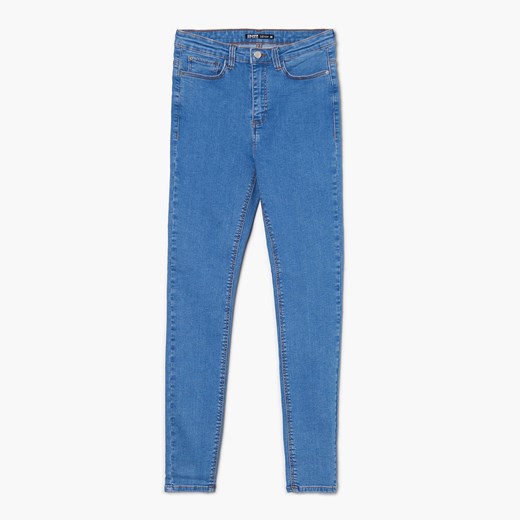 Cropp - Błękitne jeansy high waist - Niebieski Cropp 36 promocja Cropp