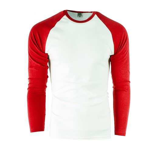 Bluza męska bez kaptura baseball long czerwona ze sklepu Risardi w kategorii Bluzy męskie - zdjęcie 143583237