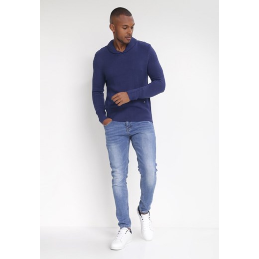 Granatowy Sweter Cretadus XL okazyjna cena Born2be Odzież