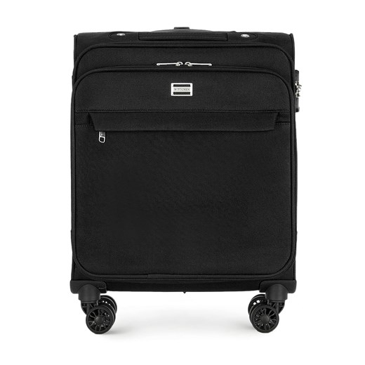Mała walizka miękka jednokolorowa czarna ze sklepu WITTCHEN w kategorii Walizki - zdjęcie 143589275