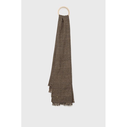 Twinset szalik damski kolor brązowy wzorzysty Twinset ONE ANSWEAR.com