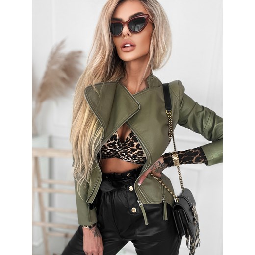 Ramoneska khaki z klapami P169 Noemi Kent-paris L/40 Charlotte Fashion