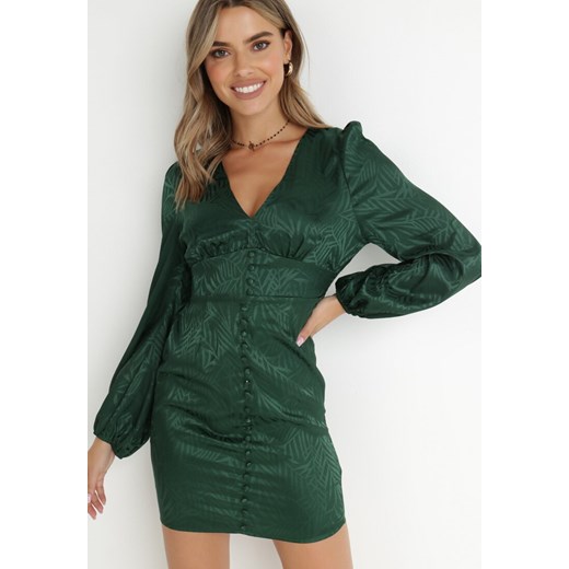 Zielona Sukienka Taliowana Phoebis ze sklepu Born2be Odzież w kategorii Sukienki - zdjęcie 143700908