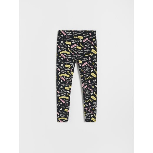 Reserved - Wzorzyste legginsy - Czarny Reserved 128 (7-8 lat) Reserved