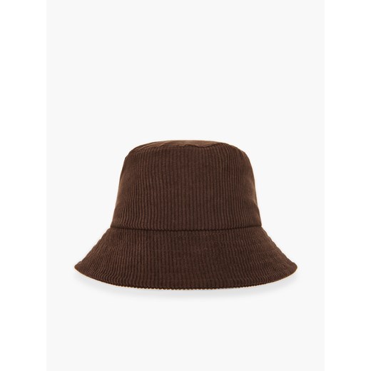 Cropp - Sztruksowy kapelusz bucket hat - Brązowy Cropp Uniwersalny Cropp