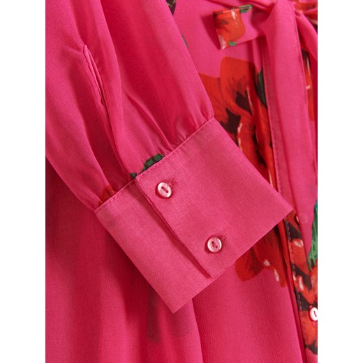 Reserved - Koszulowa sukienka w kwiaty - Różowy Reserved 44 Reserved