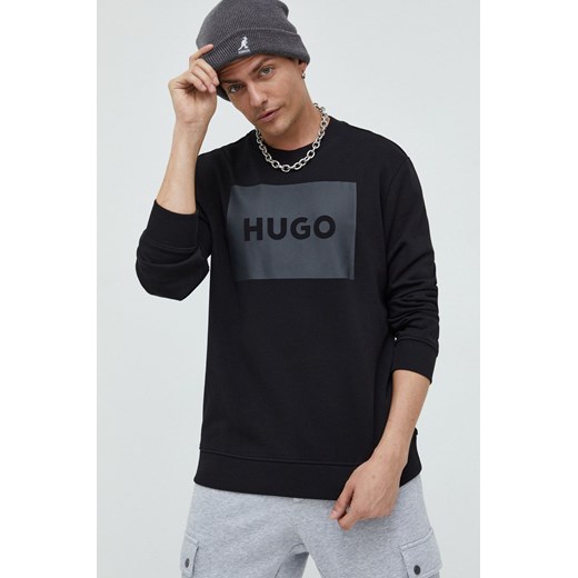 Hugo bluza bawełniana 50467944 męska kolor czarny z nadrukiem 50467944 ze sklepu ANSWEAR.com w kategorii Bluzy męskie - zdjęcie 143757977