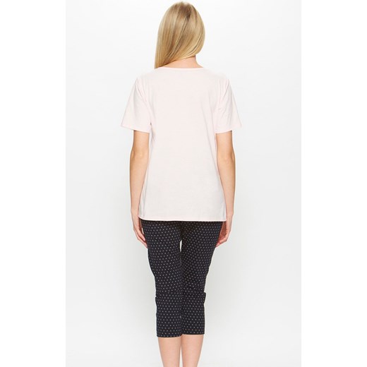 67/5-46m/014a772  piżama damska, Kolor róż pudrowy-czarny, Rozmiar S, Miss Fabio ze sklepu Intymna w kategorii Piżamy damskie - zdjęcie 143779277