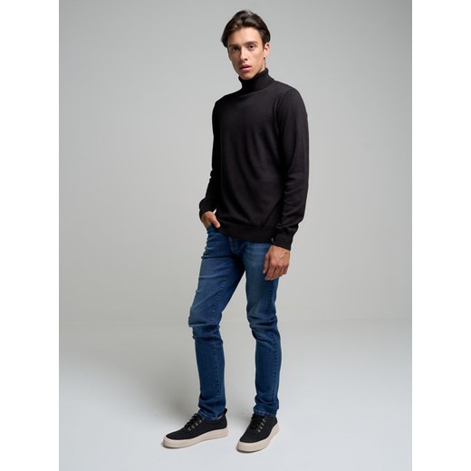 Sweter męski z golfem czarny Iraj 906 L okazyjna cena Big Star