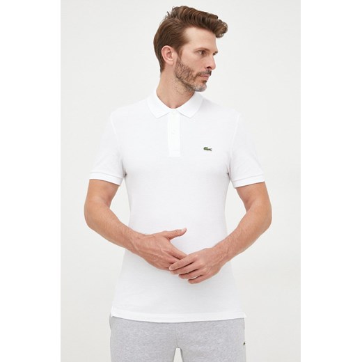 Lacoste polo bawełniane kolor biały ze sklepu ANSWEAR.com w kategorii T-shirty męskie - zdjęcie 143816586