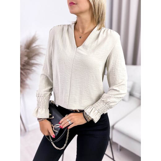 bluzka thelia beżowa one size ze sklepu UBRA w kategorii Bluzki damskie - zdjęcie 144091149