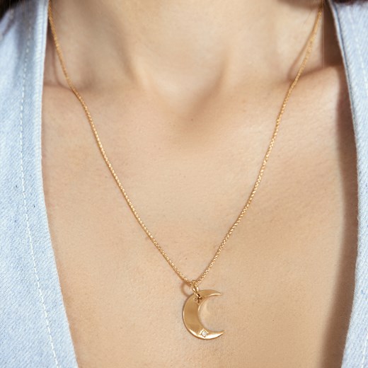 Naszyjnik Lune pozłacany na cienkim klasycznym łańcuszku Lilou One size Lilou