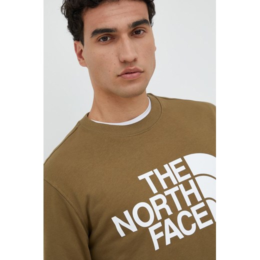 The North Face bluza bawełniana męska kolor zielony z nadrukiem The North Face M ANSWEAR.com