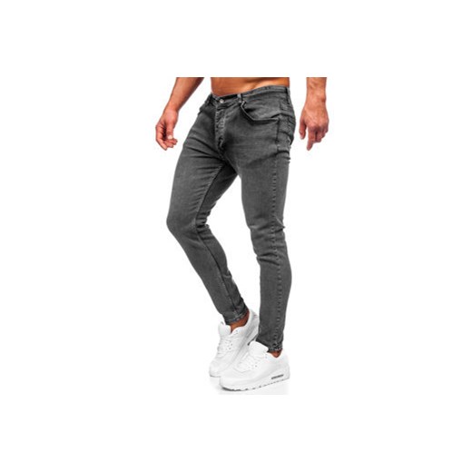 Czarne spodnie jeansowe męskie skinny fit Denley R926-1 XL promocyjna cena Denley