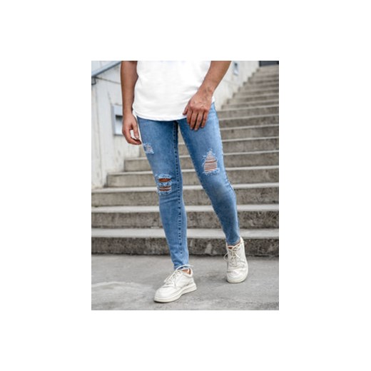 Niebieskie spodnie jeansowe męskie slim fit Denley KX759-4A 35/XL okazja Denley