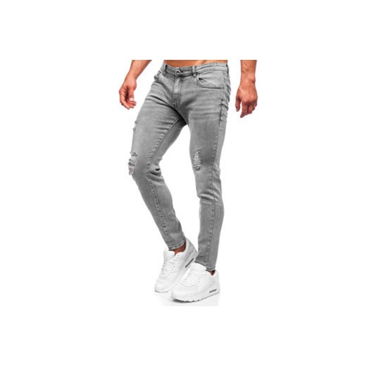 Szare spodnie jeansowe męskie slim fit Denley KX759-C 36/XL okazja Denley