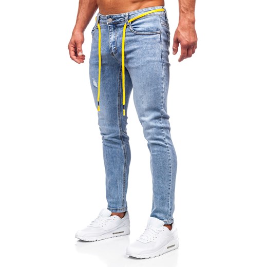 Niebieskie spodnie jeansowe męskie regular fit Denley KX568 36/XL Denley okazyjna cena