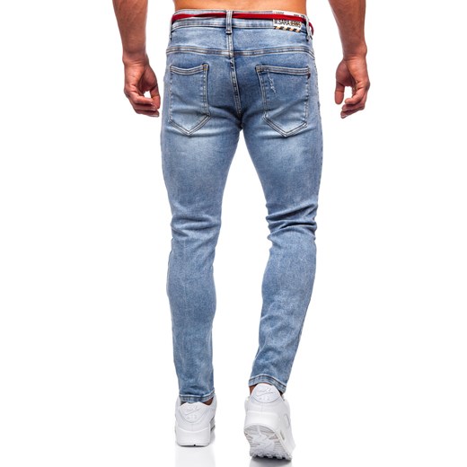 Niebieskie spodnie jeansowe męskie skinny fit Denley KX555-1 38/2XL Denley wyprzedaż