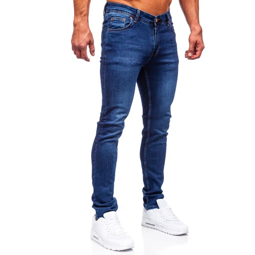 Granatowe spodnie jeansowe męskie slim fit Denley 6147 36/XL promocja Denley