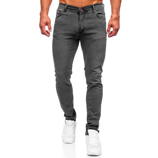 Grafitowe spodnie jeansowe męskie slim fit Denley 6220 33/L Denley okazja
