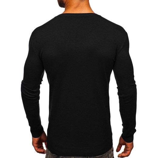 Czarny sweter męski w serek Denley MMB601 XL okazyjna cena Denley