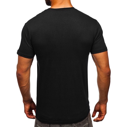 Czarny bawełniany t-shirt męski Denley 14701 M wyprzedaż Denley