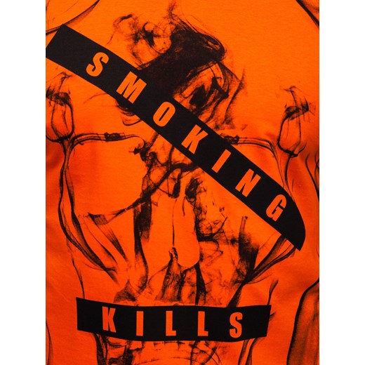 Pomarańczowy bawełniany t-shirt męski Denley 14701 L Denley wyprzedaż