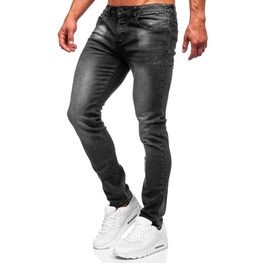 Czarne spodnie jeansowe męskie slim fit Denley MP0066N 31/M promocja Denley
