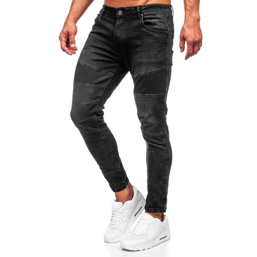 Czarne spodnie jeansowe męskie slim fit Denley TF274 30/S Denley okazyjna cena