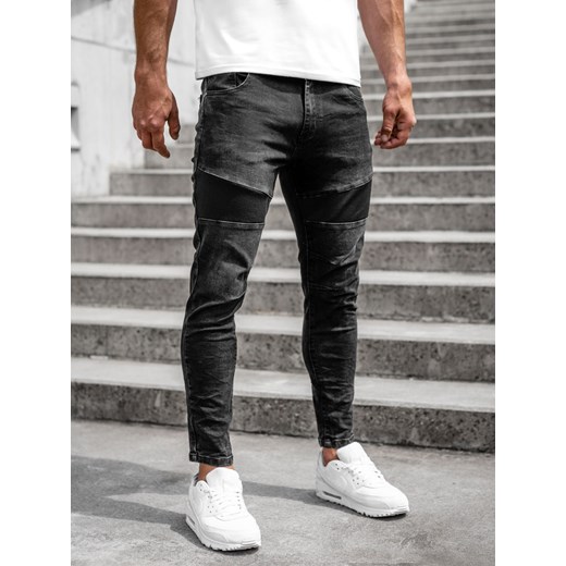 Czarne spodnie jeansowe męskie slim fit Denley TF274 33/L okazja Denley